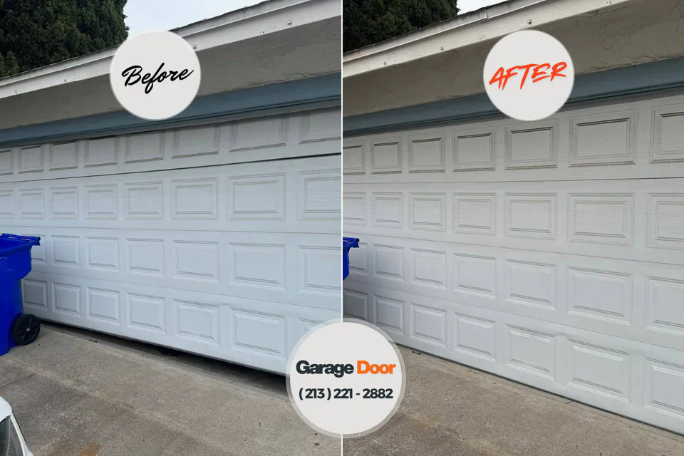 Before and after: garage door repair 21562